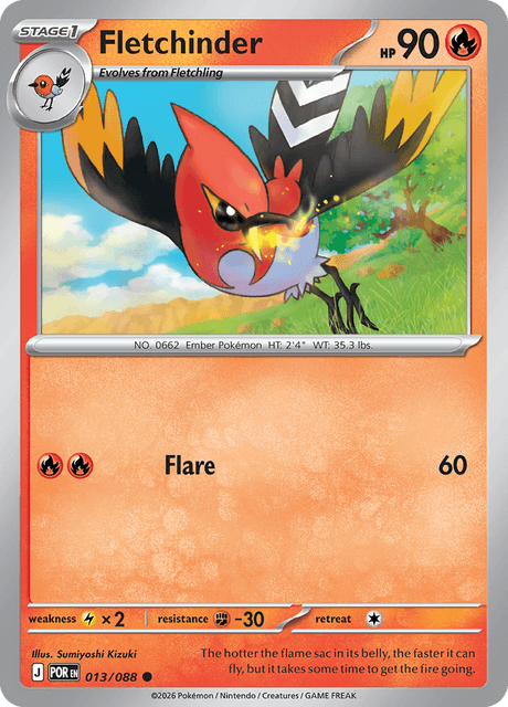 Fletchinder 013/088 Perfect Order Common Pokemon Card