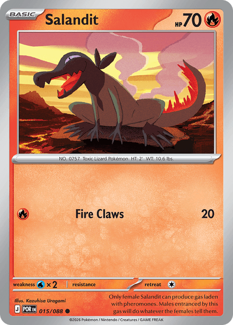 Salandit 015/088 Reverse Holo Pokemon Card