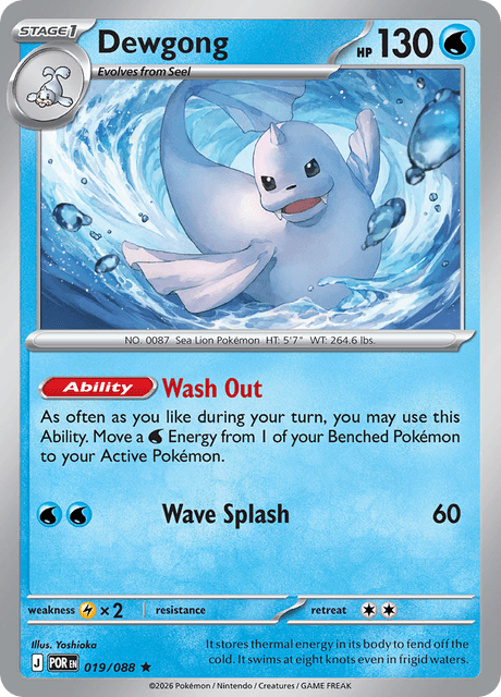 Dewgong 019/088 Holo Pokemon Card