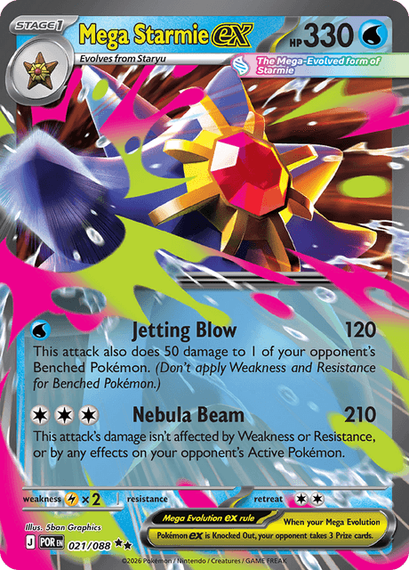 Mega Starmie ex 021/088 Double Rare Pokemon Card