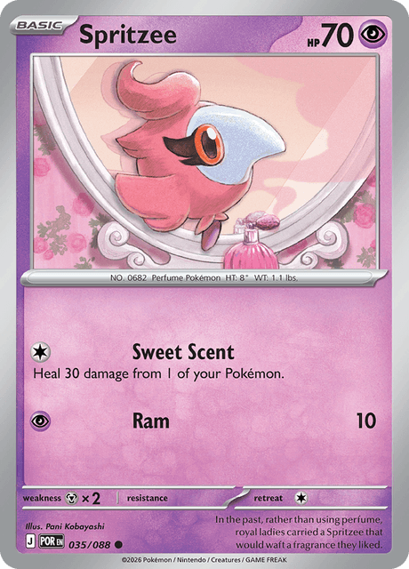 Spritzee 035/088 Reverse Holo Pokemon Card