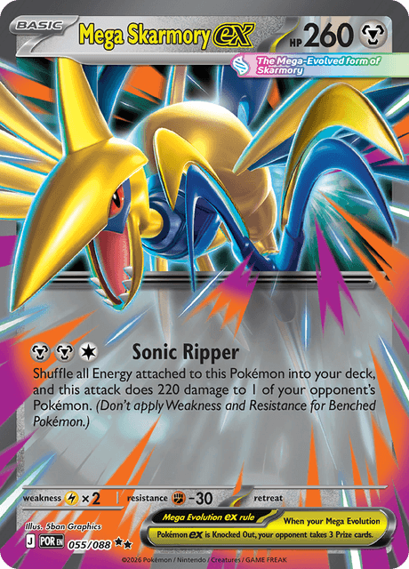 Mega Skarmory ex 055/088 Double Rare Pokemon Card