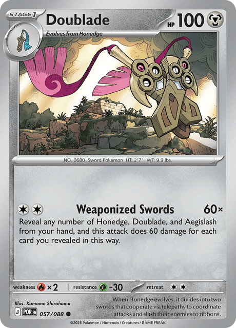 Doublade 057/088 Reverse Holo Pokemon Card