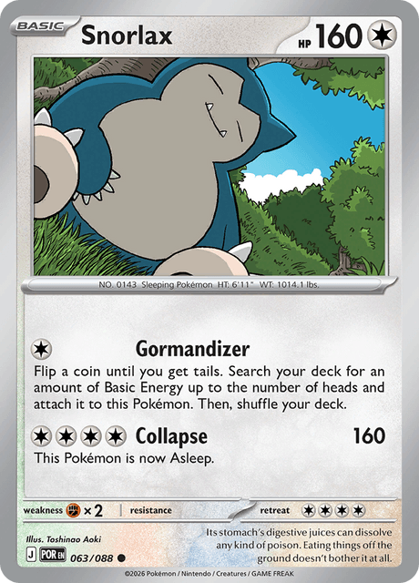 Snorlax 063/088 Perfect Order Common Pokemon Card
