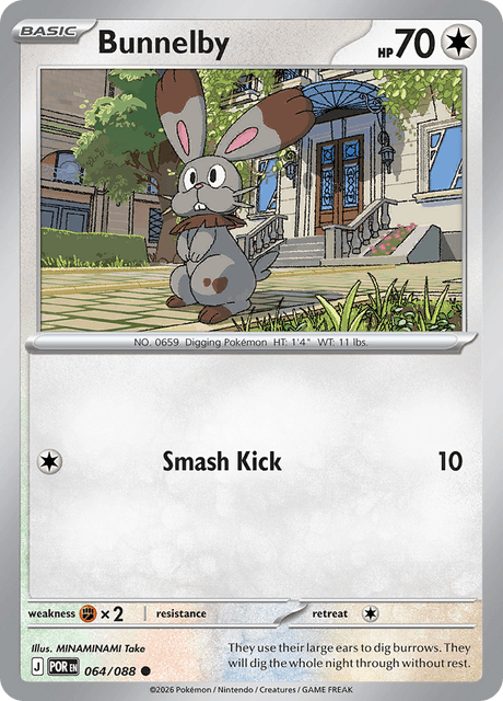 Bunnelby 064/088 Perfect Order Common Pokemon Card