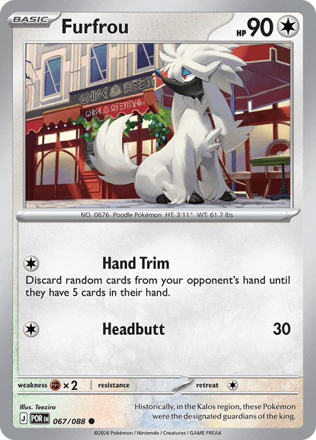 Furfrou 067/088 Perfect Order Common Pokemon Card