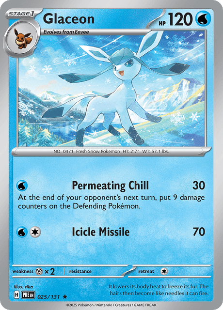 Glaceon 025/131 Holo Pokemon Card