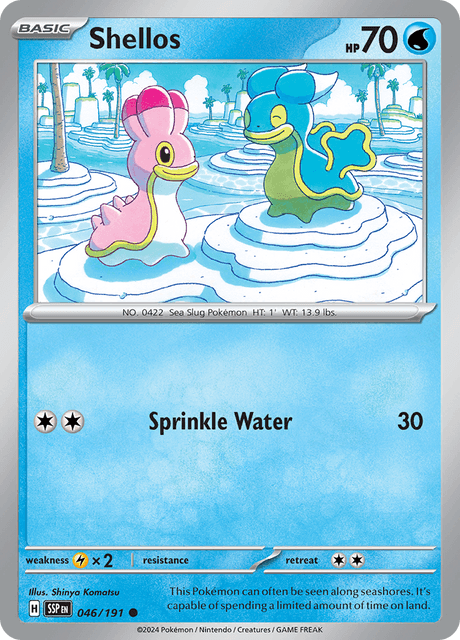 Shellos 046/191 Surging Sparks Common Pokemon Card