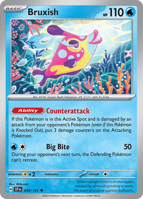 Bruxish 049/191 Surging Sparks Common Pokemon Card