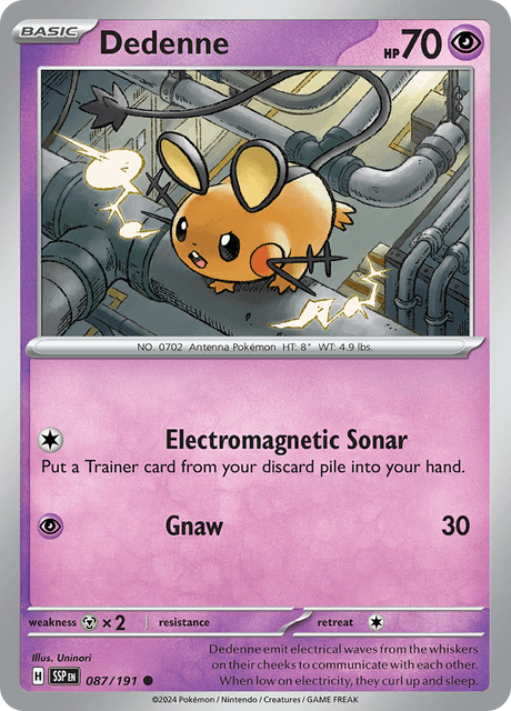 Dedenne 087/191 Surging Sparks Common Pokemon Card