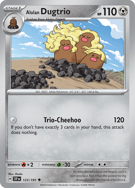 Zweilous 123/191 Surging Sparks Reverse Holo Pokemon Card