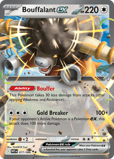 Bouffalant ex 077/086 Double Rare Pokemon Card