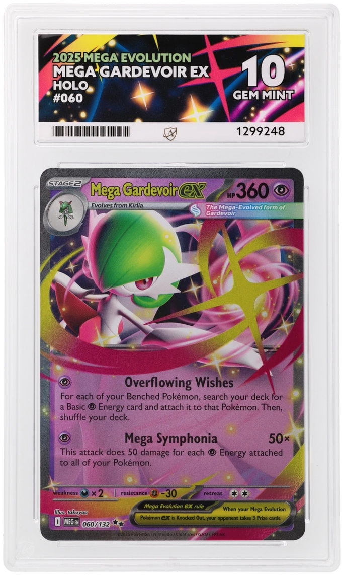Mega Gardevoir ex 060/132 Double Rare - Mega Evolution - ACE 10 Gem Mint (Custom Label)