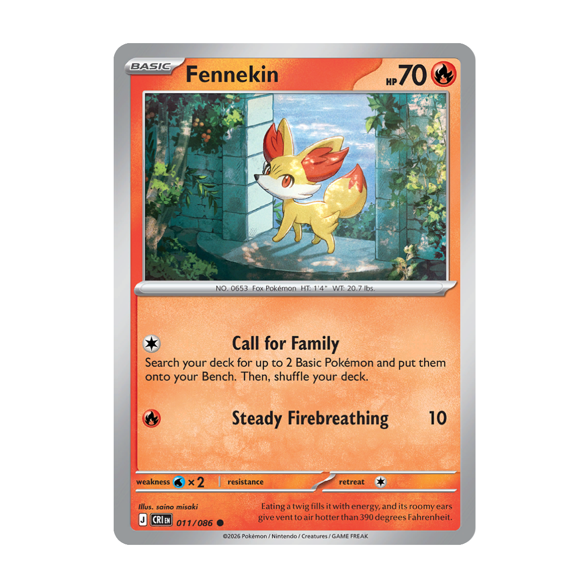 Fennekin - 011/086 - Chaos Rising - Pokémon Single Card
