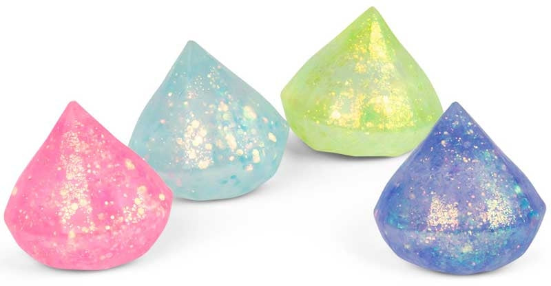 Single Scrunchems Sugar Diamond super squishy sparkly sensory toy in retail box packaging.